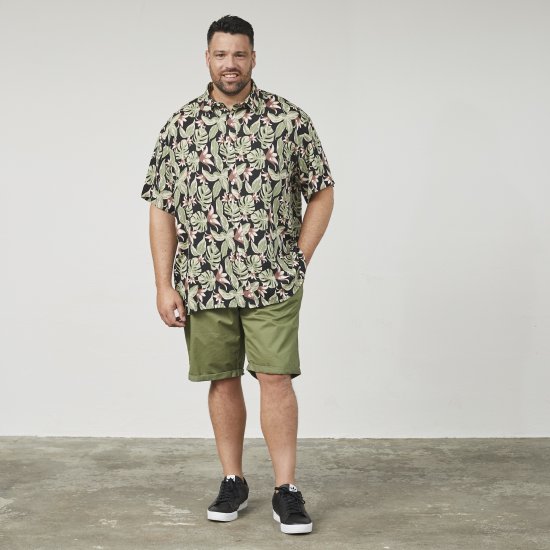 North Latitude 61357 Viscose Overhemd met All-Over Print Zwart - Hemden - Overhemden Grote Maten Heren