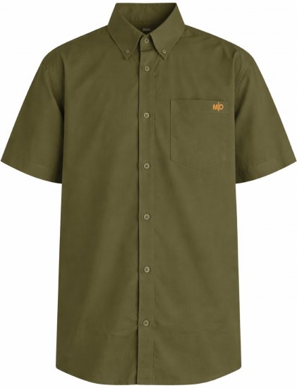 Motley Denim Zagreb Overhemd met korte mouw Donker khaki - Hemden - Overhemden Grote Maten Heren