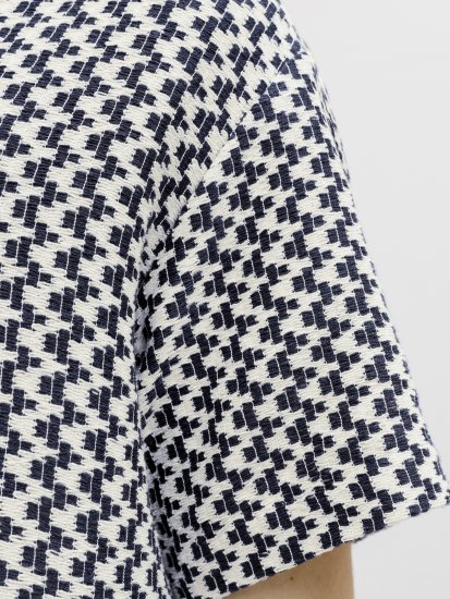 Jack & Jones Montauk Crochet Short Sleeve Shirt Navy - Hemden - Overhemden Grote Maten Heren