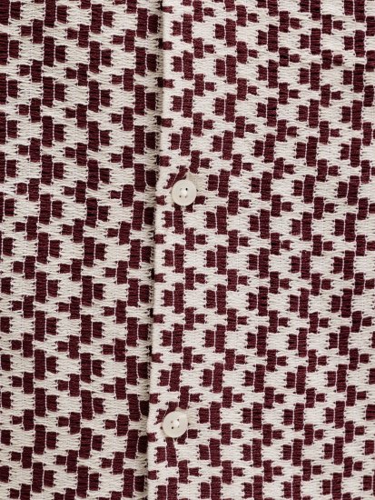 Jack & Jones Montauk Crochet Short Sleeve Shirt Dark Red - Shirts met korte mouwen - Grote Maten Overhemden Korte Mouw