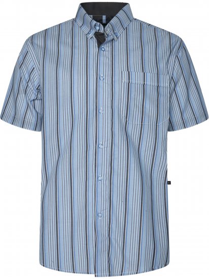 Kam Jeans 6374 Striped Short Sleeve Shirt Blue - Hemden - Overhemden Grote Maten Heren