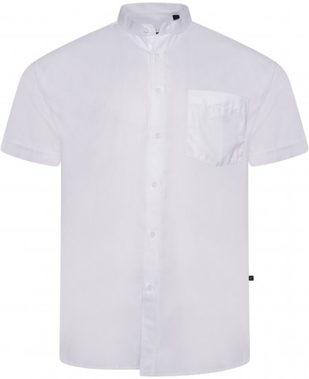 Kam Jeans P020 Premium Short Sleeve Oxford Shirt White - Hemden - Overhemden Grote Maten Heren