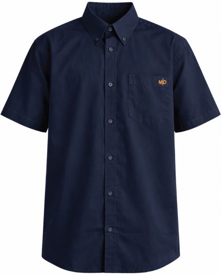 Motley Denim Zagreb Overhemd met korte mouw Marineblauw - Hemden - Overhemden Grote Maten Heren