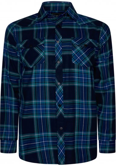 Kam Jeans 6353 Western Check Shirt Navy - Hemden - Overhemden Grote Maten Heren