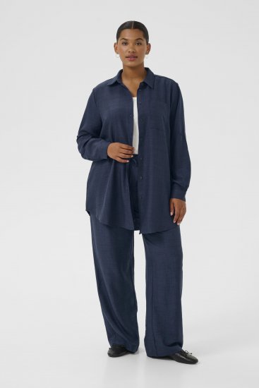 Kaffe Curve Ellie Shirt Tunic Moon Indigo Blue - Tunieken - 