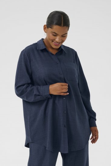 Kaffe Curve Ellie Shirt Tunic Moon Indigo Blue - Tunieken - 