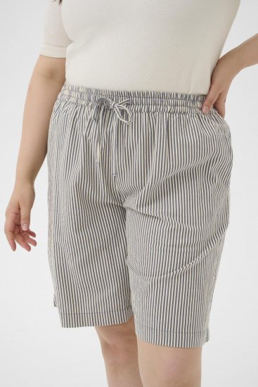 Kaffe Curve Nana Gestreepte shorts Middernacht/Wit gestreept - Jeans & Broeken in Grote Maten – Plus Size - 