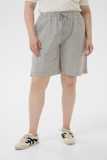 Kaffe Curve Nana Gestreepte shorts Middernacht/Wit gestreept - Jeans & Broeken in Grote Maten – Plus Size - 