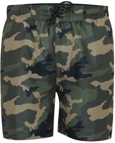 D555 Kody Camo Printed Swimshorts Khaki - Zwembroeken - Grote Maten Zwembroeken Heren