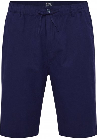 North Latitude 51137 Linen Elastic Waist Shorts Navy - Shorts - Grote Maten Korte Broeken Heren