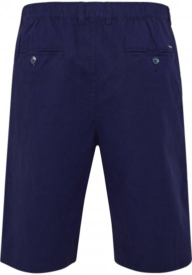 North Latitude 51137 Linen Elastic Waist Shorts Navy - Shorts - Grote Maten Korte Broeken Heren