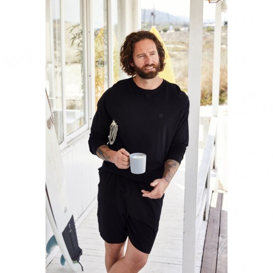 JP1880 Shorts Elastic Waistband Black - Shorts - Grote Maten Korte Broeken Heren