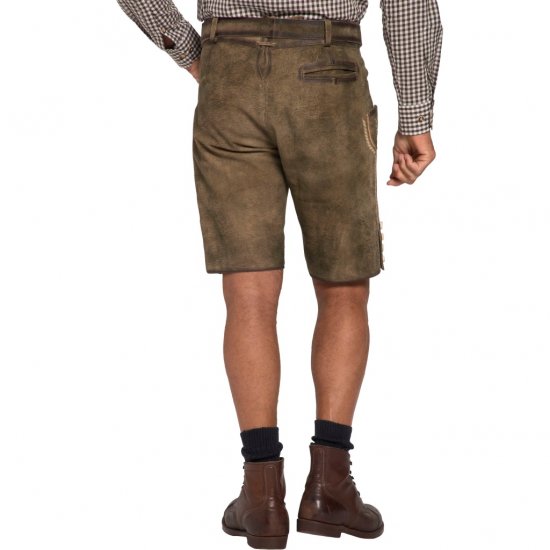 JP1880 Shorts Goat Suede with Belt Buckle Traditional Moss Green - Feestkleding - Feestkleding – Vier in stijl en comfort