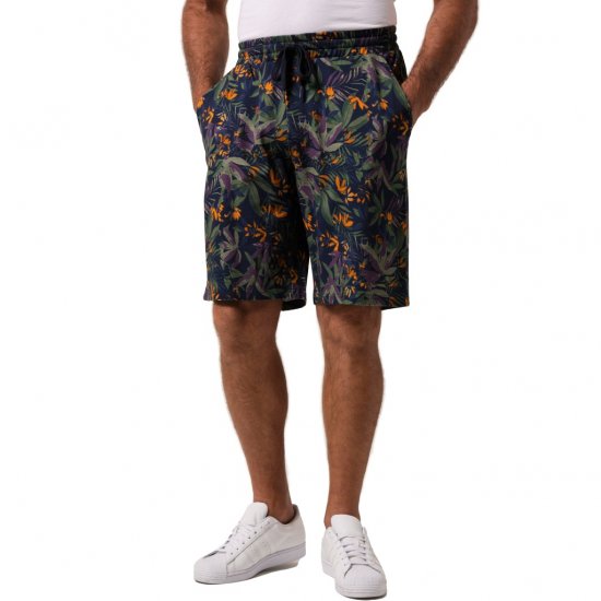 JP1880 Bermuda Shorts Floral All-over Print Navy - Shorts - Grote Maten Korte Broeken Heren