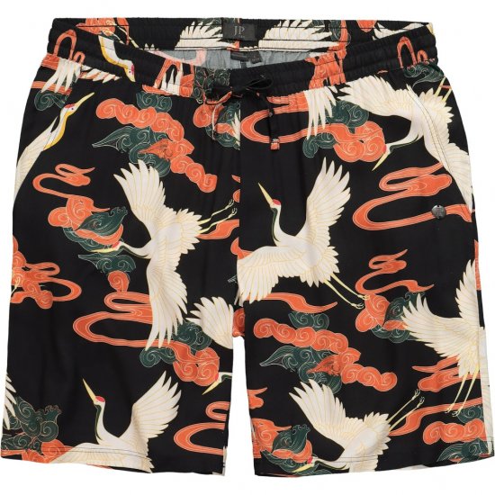 JP1880 Bermuda Shorts Floral All-over Print Black - Shorts - Grote Maten Korte Broeken Heren
