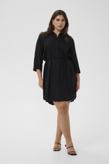 Kaffe Curve Mille Short Shirt Dress Black Deep - Mini jurken - 