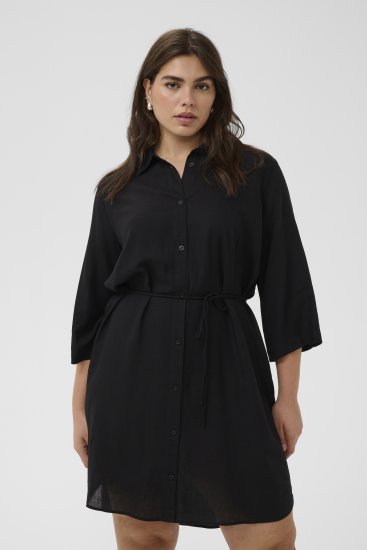Kaffe Curve Mille Short Shirt Dress Black Deep - Mini jurken - 