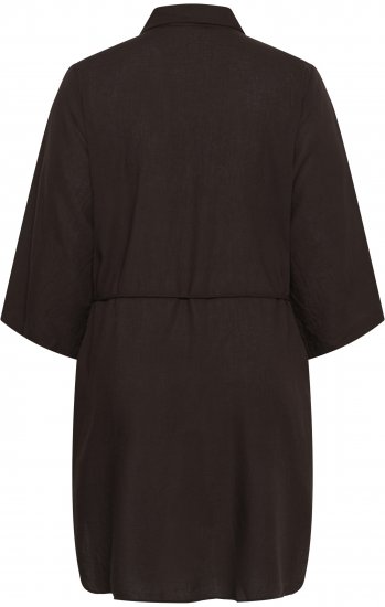 Kaffe Curve Mille Short Shirt Dress Black Coffee Brown - Mini jurken - 