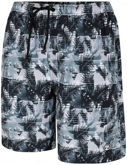 Espionage SW104 Mono Print Cargo Swimshorts Black - Badkleding - Grote Maten Zwembroeken Heren