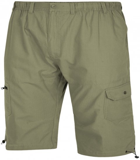 Espionage TR055 3/4 Cropped with Mult Pocket Trousers Light Khaki - Shorts - Grote Maten Korte Broeken Heren