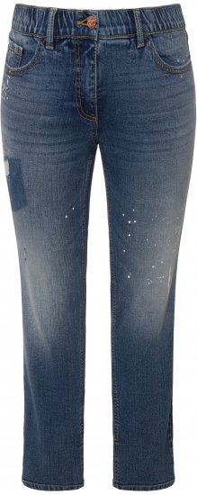 Ulla Popken Distressed Stretch Fit Sarah Jeans Blue Denim - Jeans & Broeken in Grote Maten – Plus Size - 