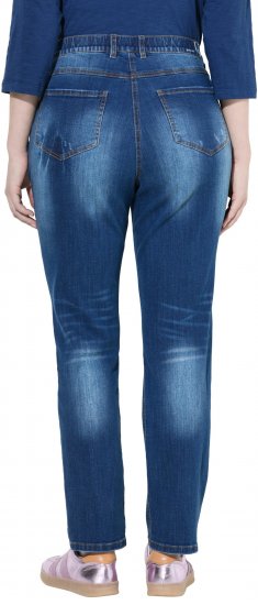 Ulla Popken Lightly Distressed Stretch Fit Jeans Blue Denim - Jeans & Broeken in Grote Maten – Plus Size - 