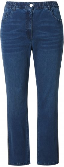 Ulla Popken Splatter Painted Jeans Blue - Jeans & Broeken in Grote Maten – Plus Size - 