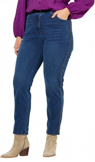 Ulla Popken Splatter Painted Jeans Blue - Jeans & Broeken in Grote Maten – Plus Size - 
