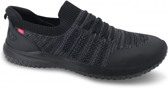 D555 Aylesbury Hands Free Knitted Shoes Faux Laces Black - Sneakers - 