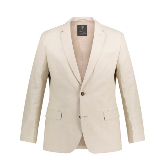 JP1880 Kos Linen Blend Jacket Sand - Pakken - Grote Maten Kostuum Heren