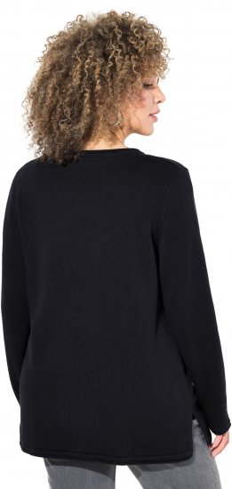 Ulla Popken Sequined Star Rolled Edge Sweater Black - Sweaters & hoodies - 