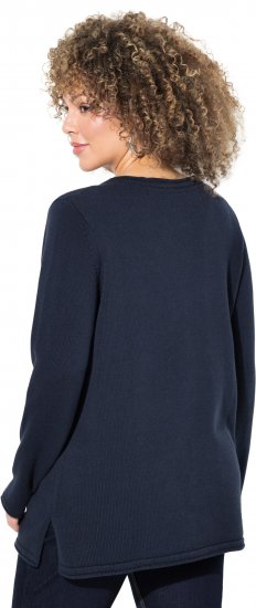 Ulla Popken Sequined Star Rolled Edge Sweater Navy - Sweaters & hoodies - 