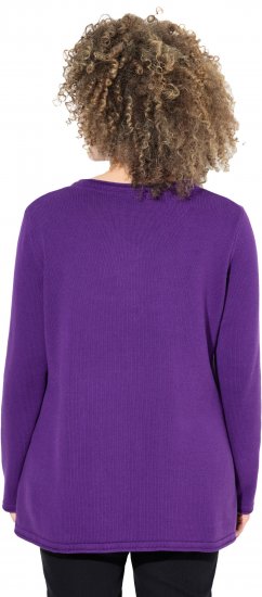 Ulla Popken Sequined Star Rolled Edge Sweater Dark Purple - Sweaters & hoodies - 