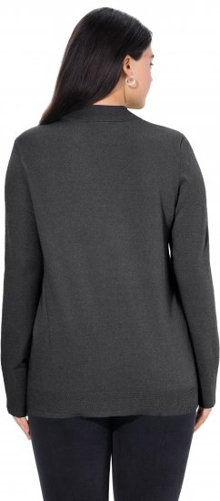 Ulla Popken Long Sleeves Mock Turtleneck Sweater Charcoal Grey Melange - Sweaters & hoodies - 