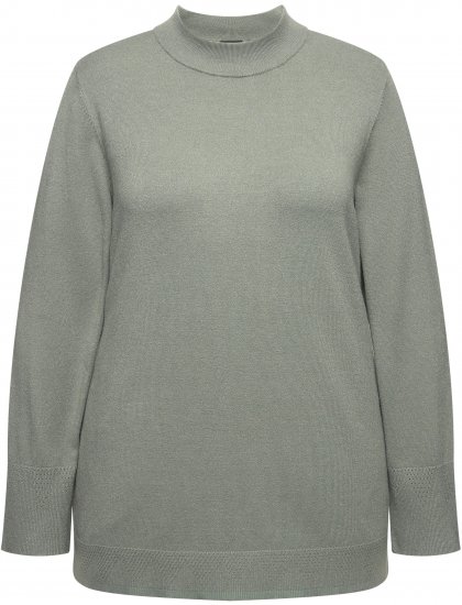 Ulla Popken Long Sleeves Mock Turtleneck Sweater Grey - Sweaters & hoodies - 