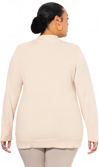 Ulla Popken Long Sleeves Mock Turtleneck Sweater Nature Melange - Sweaters & hoodies - 