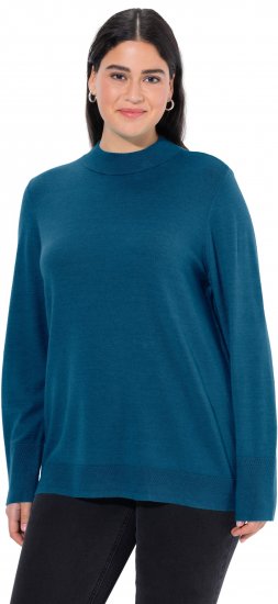 Ulla Popken Long Sleeves Mock Turtleneck Sweater Emerald Green - Sweaters & hoodies - 