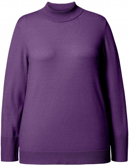 Ulla Popken Long Sleeves Mock Turtleneck Sweater Deep Violet - Sweaters & hoodies - 