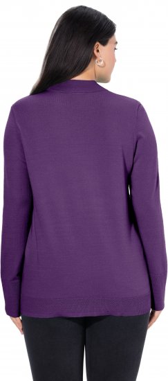Ulla Popken Long Sleeves Mock Turtleneck Sweater Deep Violet - Sweaters & hoodies - 