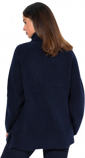 Ulla Popken Ribbed Knit Turtleneck Sweater Navy - Sweaters & hoodies - 