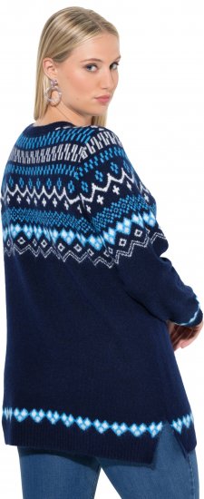 Ulla Popken Norwegian Style Pastel Tone Long Sleeve Sweater Ink Blue - Sweaters & hoodies - 