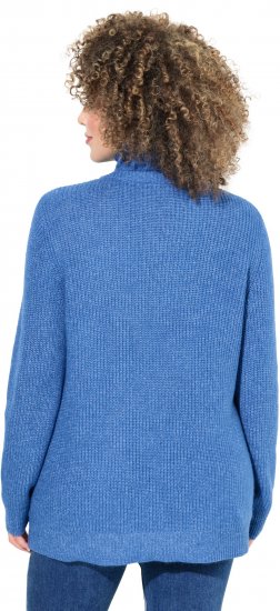 Ulla Popken Cable Knit Long Sleeve Turtleneck Sweater Teal Blue - Sweaters & hoodies - 