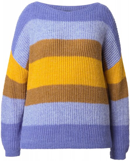 Ulla Popken Colorful Chunky Striped Sweater Lavender - Sweaters & hoodies - 