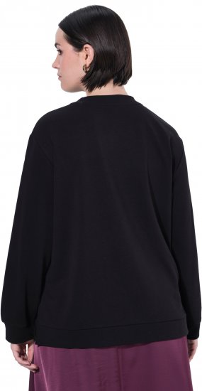 Ulla Popken Tulle Panel Sweatshirt Black - Sweaters & hoodies - 
