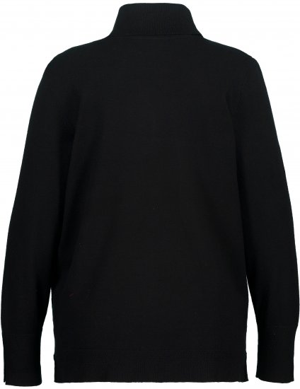 Ulla Popken Turtleneck Ribbed Trim Long Sleeve Sweater Black - Sweaters & hoodies - 