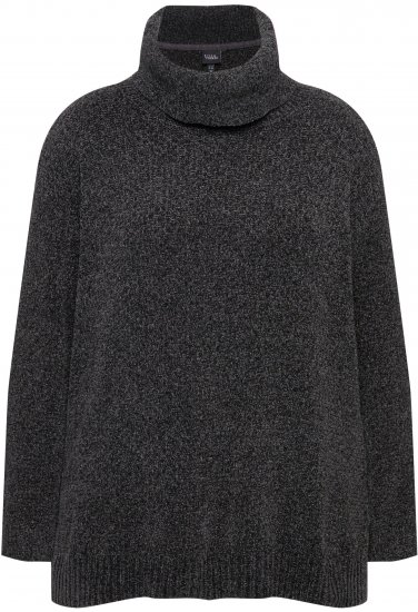 Ulla Popken Soft Textured Chenille Oversized Fit Sweater Graphite Grey - Sweaters & hoodies - 