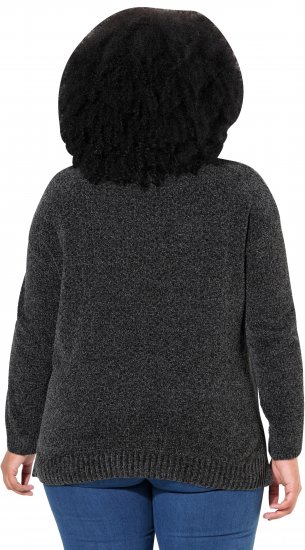 Ulla Popken Soft Textured Chenille Oversized Fit Sweater Graphite Grey - Sweaters & hoodies - 