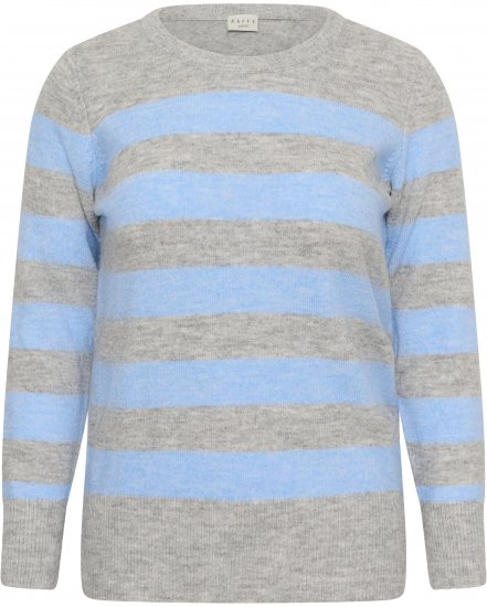 Kaffe Curve Niela Gestreepte trui Lichtgrijs/Blauw - Truien & knitwear - 