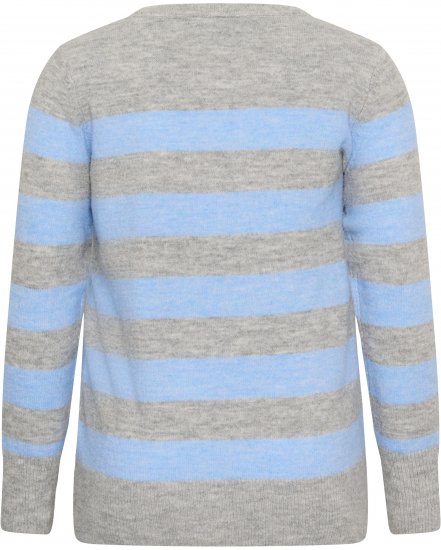 Kaffe Curve Niela Gestreepte trui Lichtgrijs/Blauw - Truien & knitwear - 