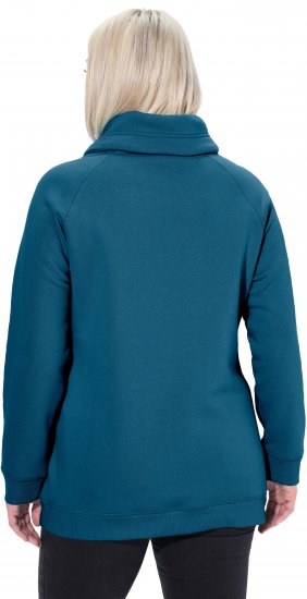 Ulla Popken Drawstring Collar Long Sleeve Sweatshirt Cerulean - Sweaters & hoodies - 